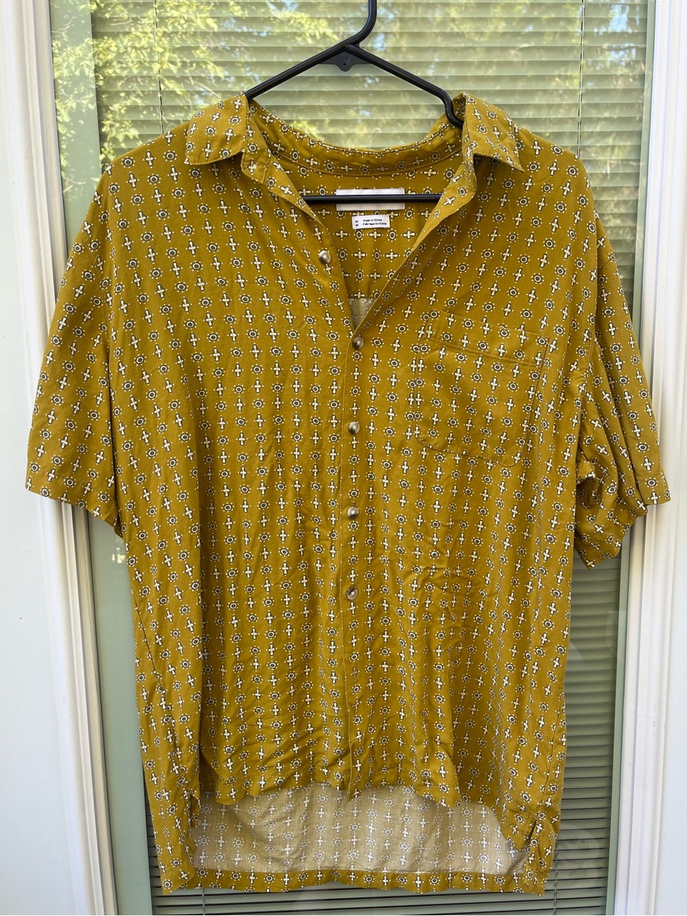 Urban Outfitters UO Geo Print Short-Sleeve Foulard Shirt